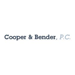 Logo of Cooper & Bender, P.C. in blue text on a white background.