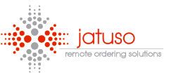 Logo mit roten und grauen Punkten, Text: "jatuso - remote ordering solutions".