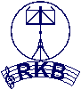 Logo mit Notenständer, RKB-Schriftzug und Notenschlüssel auf Notenlinien in einem Kreis.
