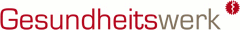 Logo mit rotem Text "Gesundheitswerk" und zwei stilisierten roten Zahnrädern.