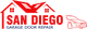 Red and blue logo with a house and text, featuring a globe with grid lines.