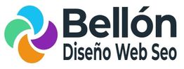 Logotipo de Bellón Diseño Web Seo con un símbolo de cuatro colores.