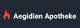 Rotes Flammensymbol neben dem Text "Aegidien Apotheke" auf dunklem Hintergrund.
