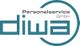 Logo mit Text "diwa Personalservice GmbH" in Türkis und Grau auf weißem Hintergrund.