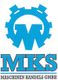 Logo von MKS Maschinen Handels GmbH mit Zahnrad und Buchstaben in Blau.