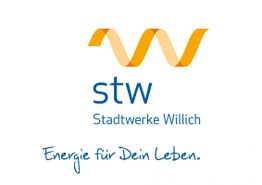 Logo der Stadtwerke Willich mit dem Slogan „Energie für Dein Leben“.