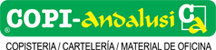 Logo de "COPI-andalusi CA" en fondo verde con letras blancas y amarillas.