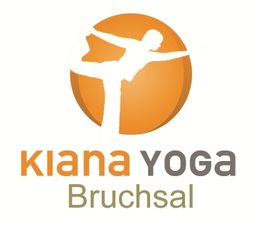 Logo von Kiana Yoga Bruchsal mit Figur in Yoga-Pose vor einem orangefarbenen Kreis.