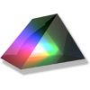 Ein Prisma, das Licht in Regenbogenfarben bricht.