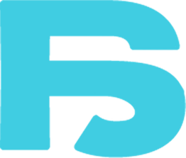 Blaue Buchstaben "F" und "S" überlappen sich auf weißem Hintergrund.