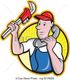Illustrazione di un idraulico con cappello rosso che tiene una chiave inglese e un telefono.