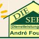 Logo mit Sonne, Treppe und Haus, Text: "DIE LEI SER Dienstleistungsservice André Fourmont".