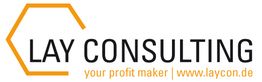 LAY CONSULTING Logo mit Slogan "your profit maker" und Website "www.laycon.de".