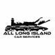 Logo of All Long Island Car Services with cars, a lighthouse, and Long Island silhouette.