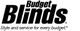 Logo with text "Budget Blinds: Style and service for every budget."