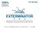 Exterminator Pro logo with dots and text; pest control service, phone number, website included.