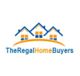 Logo with three blue houses and "TheRegalHomeBuyers" text in blue and orange.