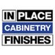 Logo with text: "In Place Cabinetry Finishes" in black and blue.