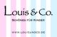 Logo von Louis & Co. mit pastellfarbenen Streifen und Text "Schönes für Kinder".
