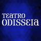 Texto "Teatro Odisseia" em branco sobre fundo azul escuro.