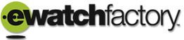 Logo mit grünem Kreis und schwarzem Schriftzug: ewatchfactory.