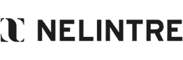 Logotipo de Nelintre con un diseño de la letra N en negro.
