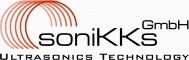 Logo der Firma SoniKKs GmbH, spezialisiert auf Ultraschall-Technologie, mit roten Kreisbögen.