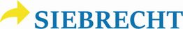 Gelber Pfeil nach links, blauer Text "SIEBRECHT" auf weißem Hintergrund.