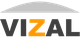 Logo mit dem Schriftzug "VIZAL", wobei das "Z" orange und der Rest schwarz ist, oben ein grauer Bogen.