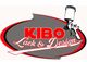 Logo mit Text "KIBO Lack & Design", Spraypistole-Illustration rechts daneben.