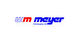 Logo der wm meyer Fahrzeugbau AG in Blau und Rot.