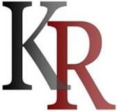 Buchstaben "K" in Schwarz und "R" in Rot nebeneinander auf weißem Hintergrund.