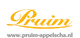 Logo met het woord "Pruim" in oranje letters en een boog erboven.