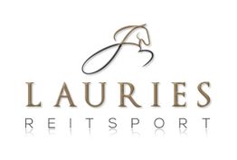 Logo mit der Aufschrift "LAURIES REITSPORT" und stilisiertem Pferdekopf darüber.
