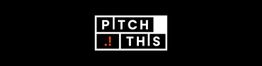 Schwarzes Logo mit weißem Text "PITCH THIS", ein roter Punkt und Ausrufezeichen in der Mitte.