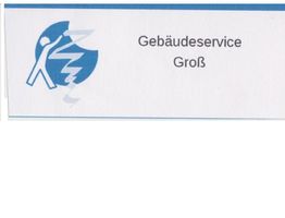 Logo mit Person und Blitz, daneben steht "Gebäudeservice Groß".