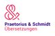 Logo von Praetorius & Schmidt Übersetzungen mit rotem "&"-Symbol.