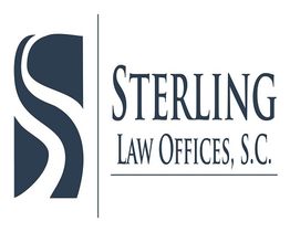 Sterling Law Offices logo with stylized "S" on the left and text on the right.