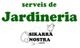 Texto "serveis de Jardineria" en verde, con logo de huevo, pollo y palabras "Sikarra Nostra".