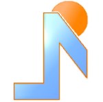 Icono de persona en azul con un círculo naranja arriba.