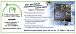 Flyer über maßgeschneiderte Insektenschutzgitter mit Kontaktinformationen und Produktvorteilen.