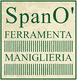 Logo con testo "SpanO' Ferramenta Maniglieria", scritte verdi su sfondo chiaro con righe verticali.