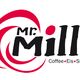 Logo mit rotem Wirbel und Schriftzug "Mr. Milli". Text: "Coffee • Eis • Slush".