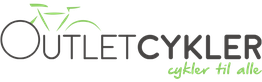Logo med teksten "Outletcykler - cykler til alle" og cykelgrafik i grøn.