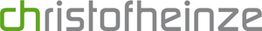Logo mit dem Text "christofheinze" in grüner und grauer Schrift.