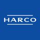 Logo bleu avec le texte "HARCO" en blanc.