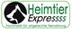 Logo mit Tierkopf-Silhouetten, Text "Heimtier Expressss", "Fachmarkt für artgerechte Tiernahrung".