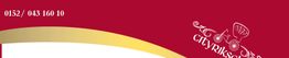 Rotes Banner mit stilisiertem Rikscha-Logo und Telefonnummer: 0152/043 160 10.