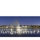 Panorama von Hamburg bei Nacht mit der Aufschrift "Detektei & Ermittlungsdienst Hamburg".