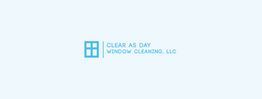 Logo of "Clear as Day Window Cleaning, LLC" with a blue window icon.